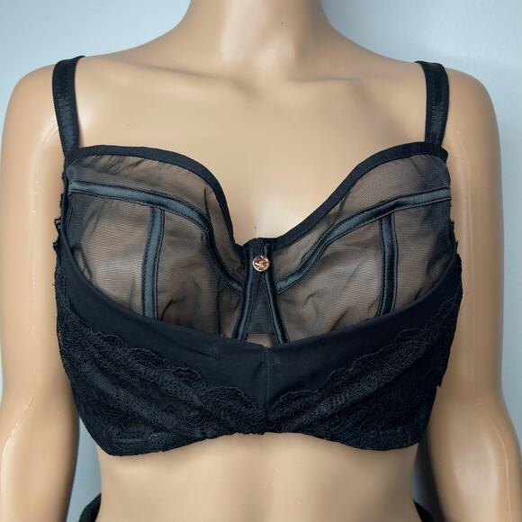 Curvy Kate Scantilly Peek-A-Boo Lace Balcony Bra size 30L Black New - Picture 2 of 13